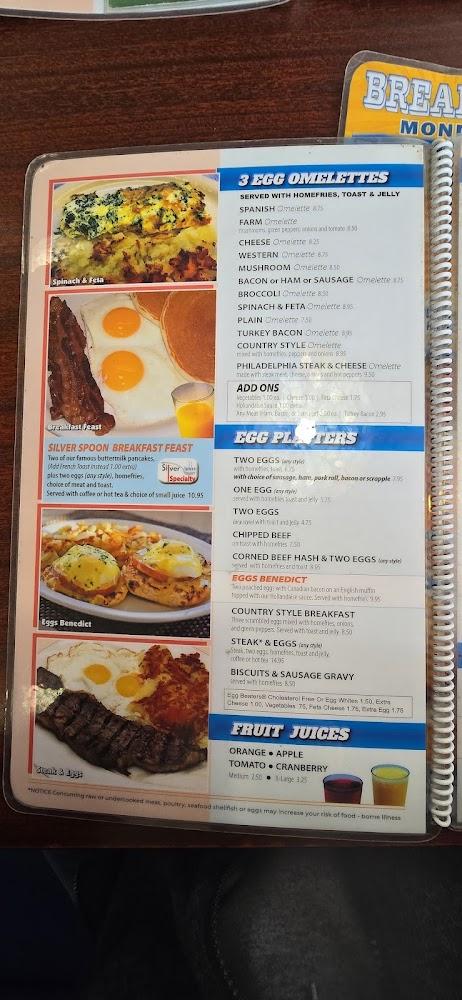 Silver Spoon Diner Menu image 1